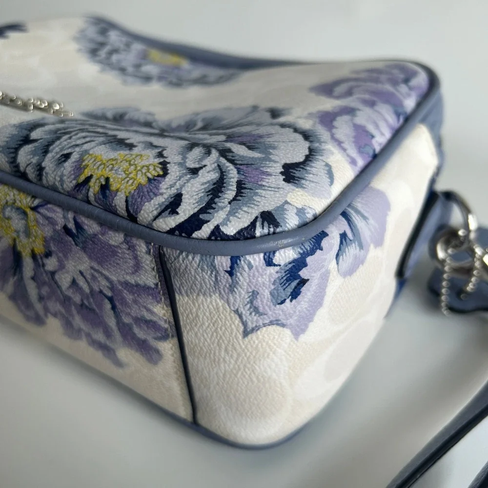 Coach Jes Crossbody Kaffe Fassett Floral Signature Canvas Leather Bag Excellent